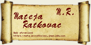 Mateja Ratkovac vizit kartica